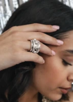 Χειροποίητο Περιστρεφόμενο Δαχτυλίδι Barcelona – Ασημί