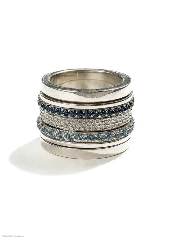 Χειροποίητο Περιστρεφόμενο Δαχτυλίδι “Abu Dhabi”– Ασημί