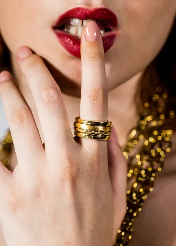 Χειροποίητο Περιστρεφόμενο Δαχτυλίδι Athens – Επίχρυσο