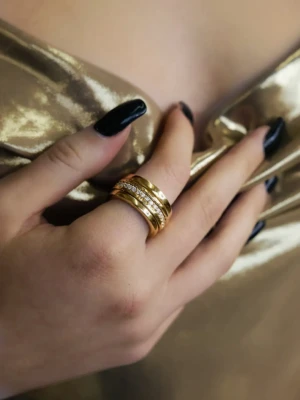 Χειροποίητο Περιστρεφόμενο Δαχτυλίδι Rome – Επίχρυσο