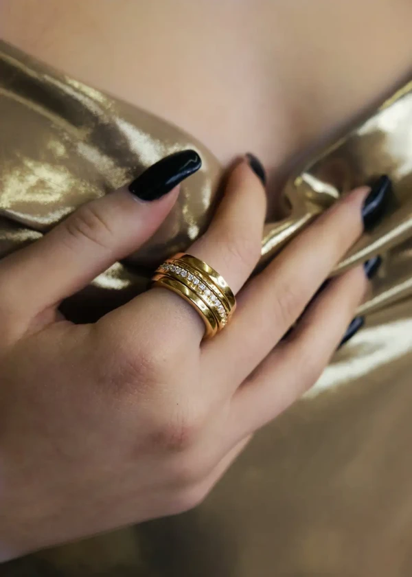 Χειροποίητο Περιστρεφόμενο Δαχτυλίδι Rome – Επίχρυσο