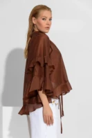 Διάφανο πουκάμισο Tencel με βολάν