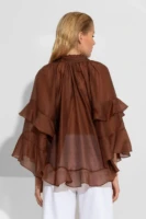 Διάφανο πουκάμισο Tencel με βολάν