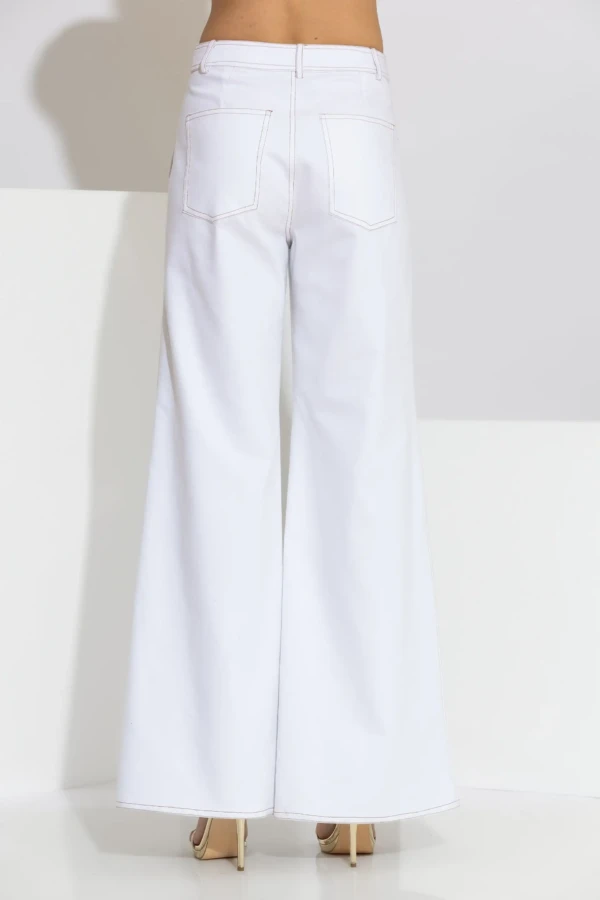 Τζιν παντελόνι καμπάνα λευκό