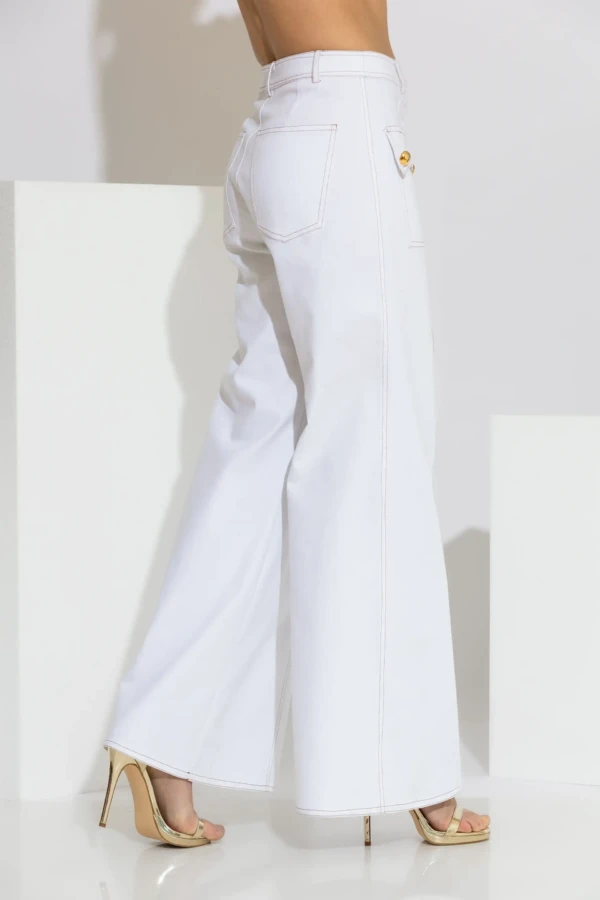 Τζιν παντελόνι καμπάνα λευκό