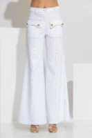 Τζιν παντελόνι καμπάνα λευκό