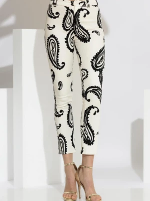 Παντελόνι εμπριμέ Στενό Κάπρι σε Καπαρντίνα