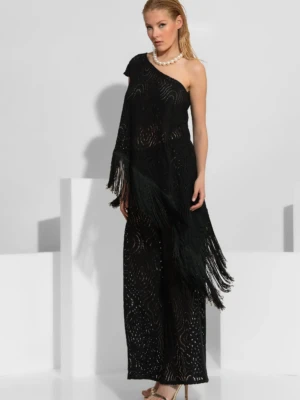 Μαύρο Παντελόνι σε Πλεκτή Δαντέλα