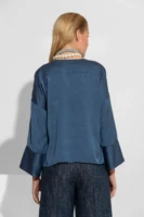 Σατέν Μπλούζα Με -V- Ντεκολτέ