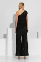 Μπλούζα ένας ώμος δαντέλα με κρόσσια