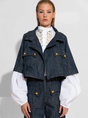 Oversized κοντό τζιν μπουφάν