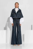 Oversized κοντό τζιν μπουφάν