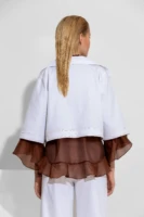 Oversized κοντό τζιν μπουφάν σε λευκό