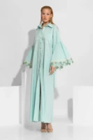 Μακρύ Πουκάμισο-Φόρεμα με δαντέλα στα μανίκια