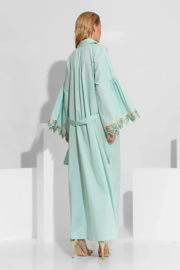 Μακρύ Πουκάμισο-Φόρεμα με δαντέλα στα μανίκια