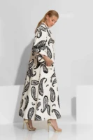 Μακρύ Printed Κιμονό Παλτό σε Καπαρντίνα