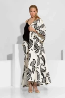 Μακρύ Printed Κιμονό Παλτό σε Καπαρντίνα