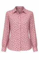 Πουκαμίσα ροζ με μικρά πουά