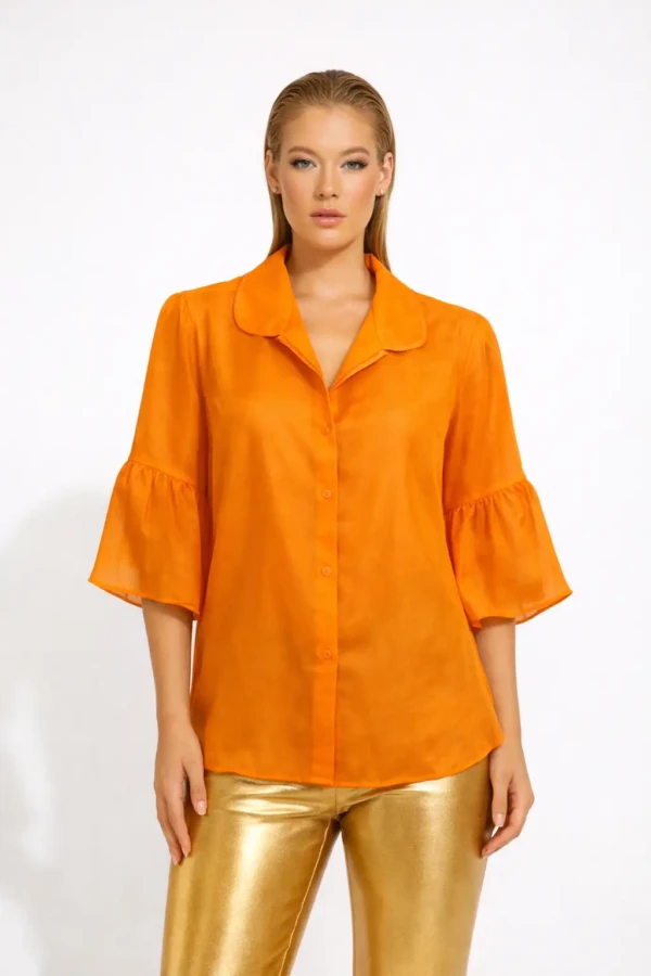 Πουκάμισο Tencel με βολάν
