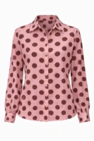 Πουκαμίσα ροζ με μεγάλα πουά