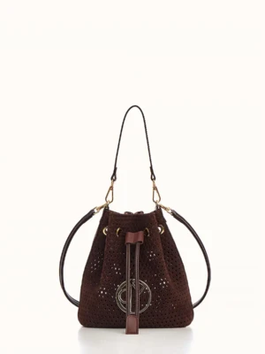 Christina Malle Brown Suede Mini Bucket Premium