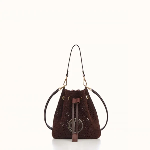 Christina Malle Brown Suede Mini Bucket Premium