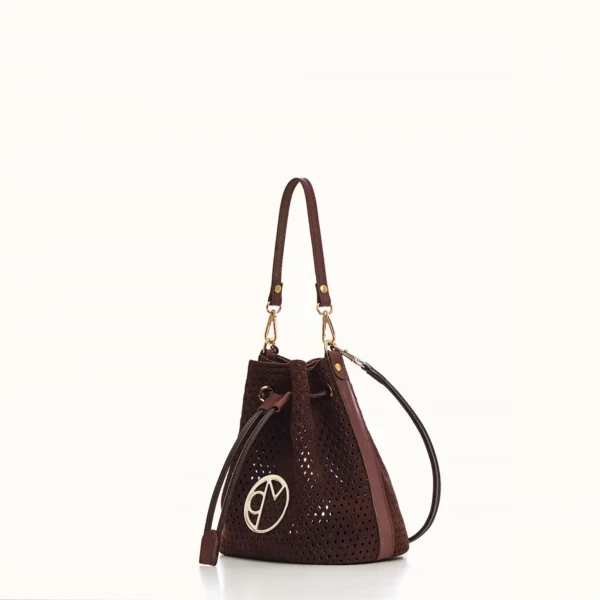 Christina Malle Brown Suede Mini Bucket Premium