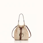 Christina Malle Off White Straw Mini Bucket