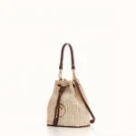Christina Malle Off White Straw Mini Bucket