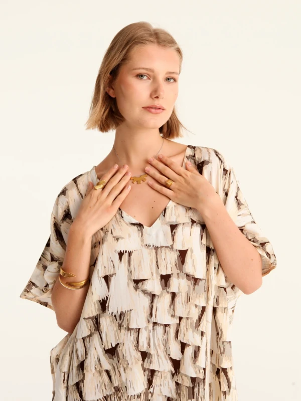 TASSELS maxi square caftan