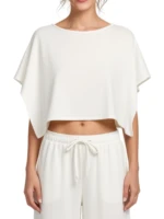 SERIAL CHILLER loose crop top- off white