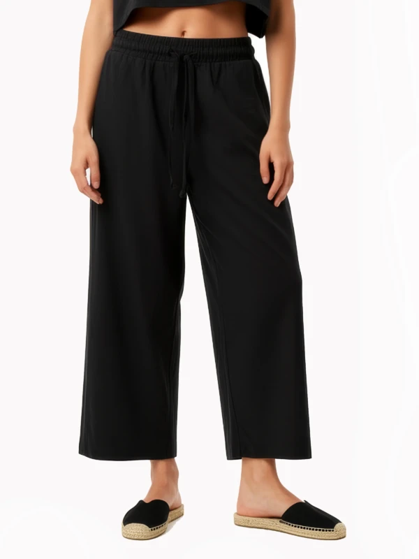 SERIAL CHILLER loose leg pants- black