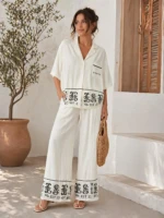 Semedaki Logo Print Wide Leg Pants
