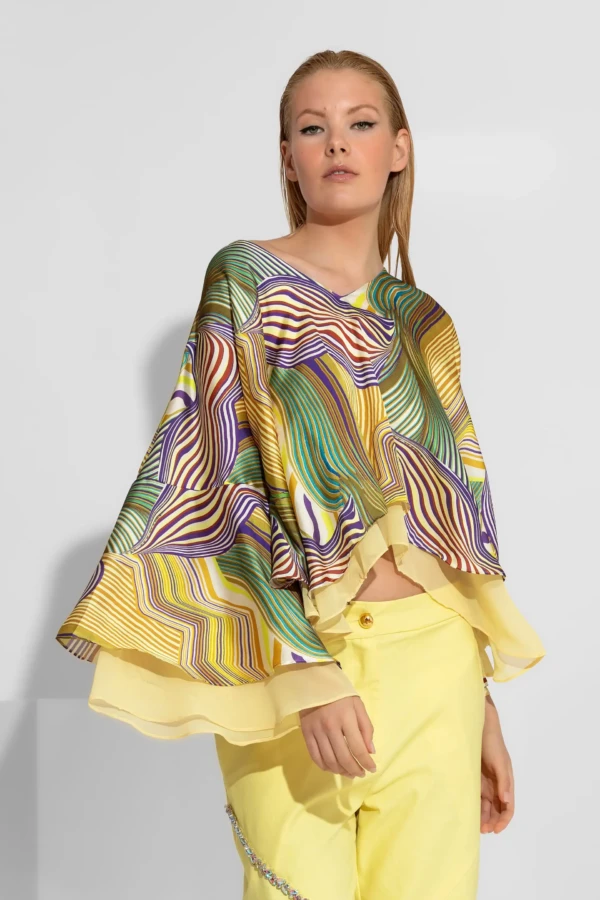 Σατέν Τοπ Mε Abstract Print - Βολάν
