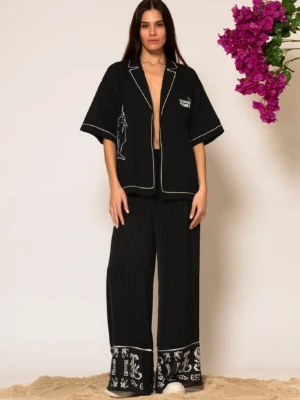 Semedaki Logo Print Wide Leg Pants