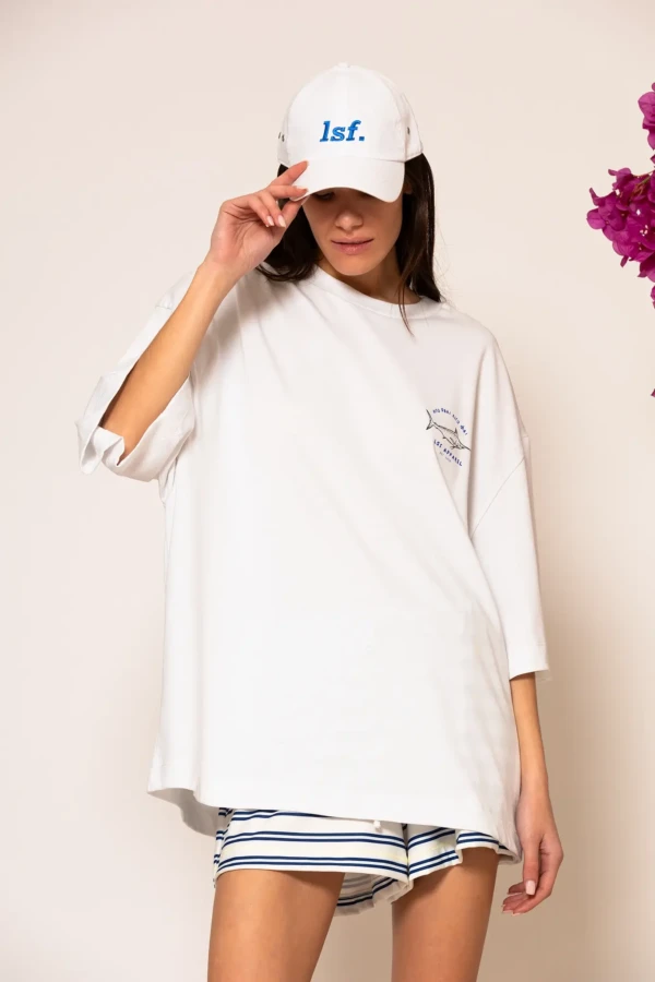 Oversized T-shirt with print in White