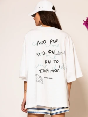 Oversized T-shirt with print in White