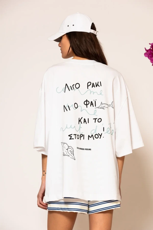 Oversized T-shirt with print in White
