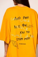 Oversized T-shirt with print in Orange