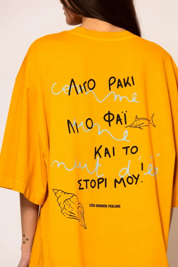Oversized T-shirt with print in Orange