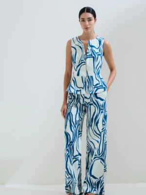 Παντελόνι Wide Leg Εμπριμέ