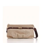 Off White Straw Fluffy Bag