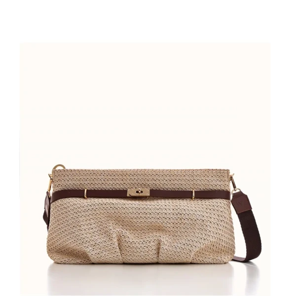 Off White Straw Fluffy Bag