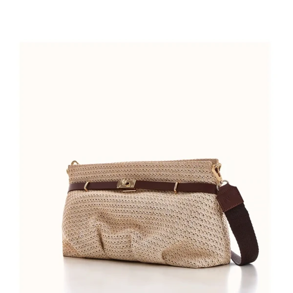 Off White Straw Fluffy Bag