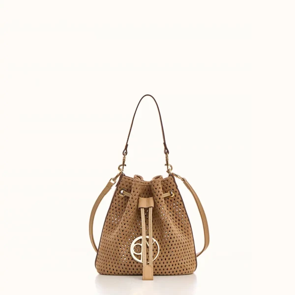 Beige Suede Mini Bucket Premium