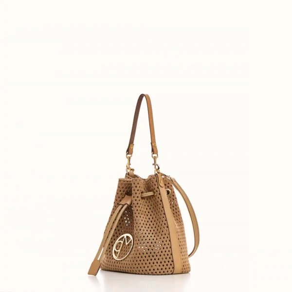 Beige Suede Mini Bucket Premium