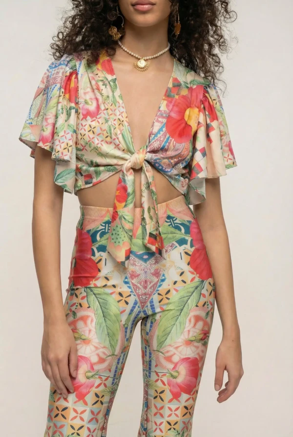 Folk Floral Flared Pants