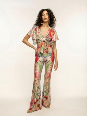 Folk Floral Flared Pants