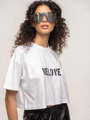 White Boxy Crop T-Shirt Relove