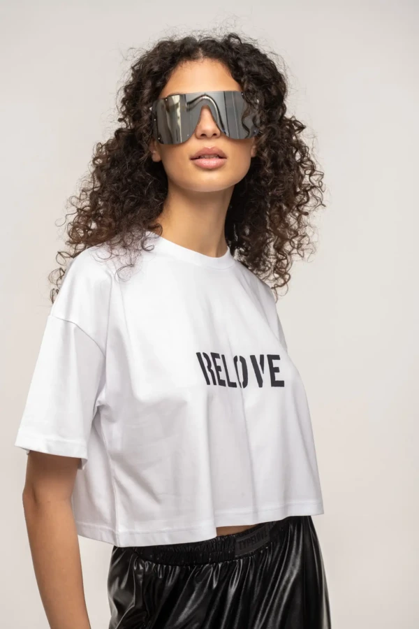 White Boxy Crop T-Shirt Relove